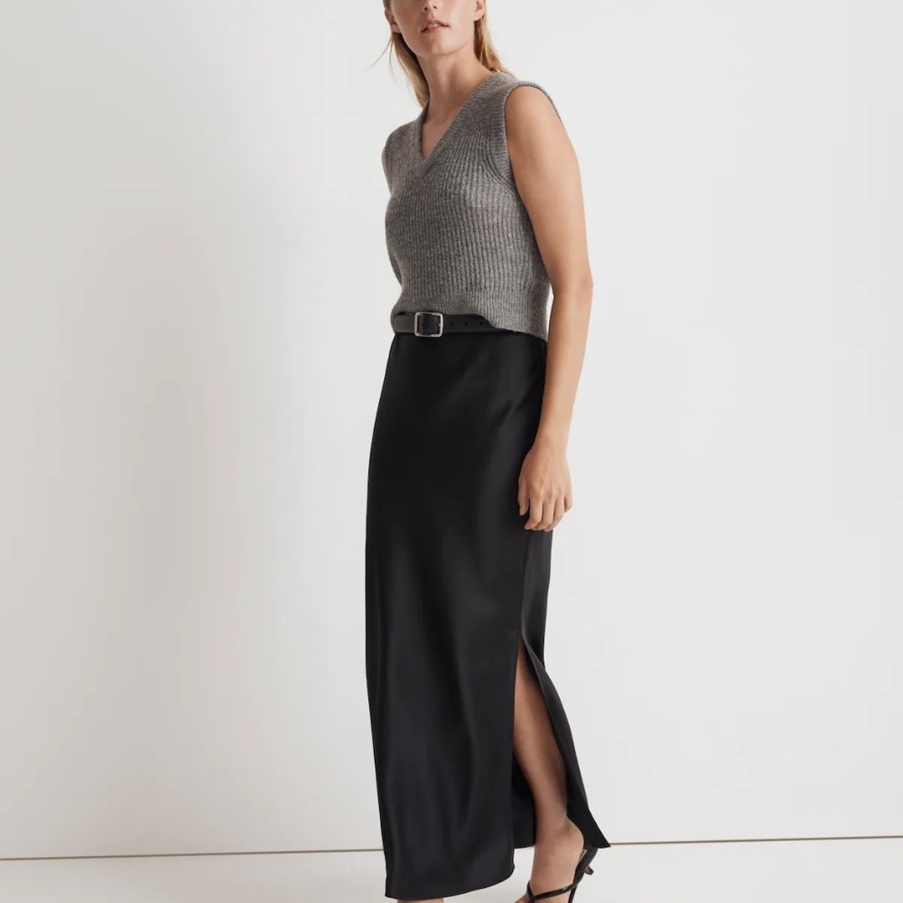 Madewell Satin Maxi Slip Skirt